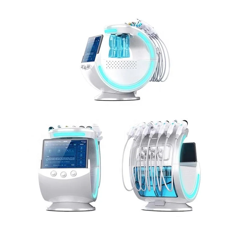 Portable 7in1 Hydrafacial Aqua Peel Smart Ice Blue RF Radiofrequency Skin Scrubber Hydra Dermabrasion Hydro Facial Care Beauty Machine with Skin Analyzer